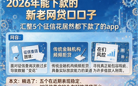 2026年能下款的新老网贷口子,汇整5个征信花居然都下款了的app