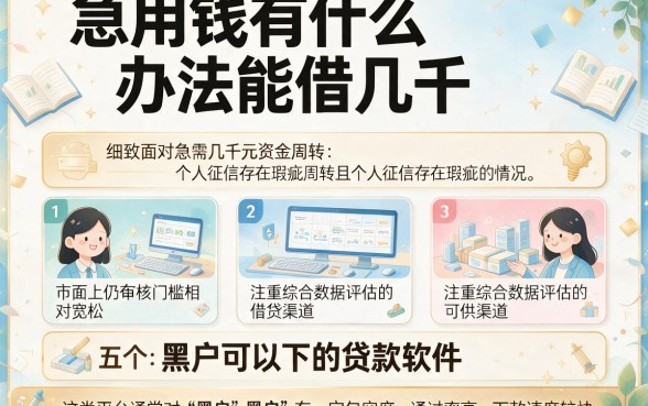 急用钱有什么办法能借几千，细致阐述五个黑户可以下的贷款软件