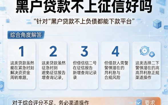 黑户贷款不上征信好吗，条列五个综合评分不足有负债都能下款平台