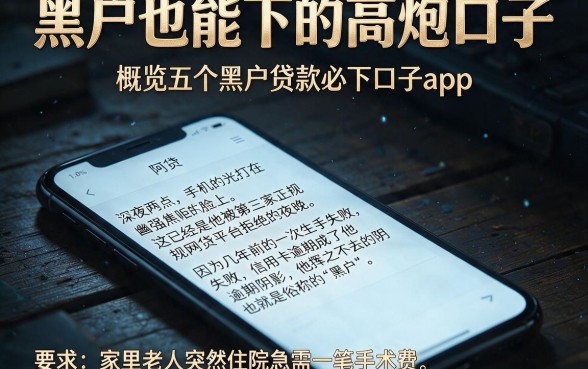 黑户也能下的高炮口子,概览五个黑户贷款必下口子app