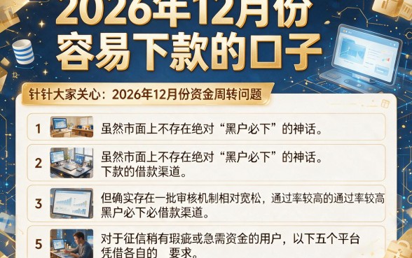 2026年12月份容易下款的口子，详细阐述五个黑户必下款的口子