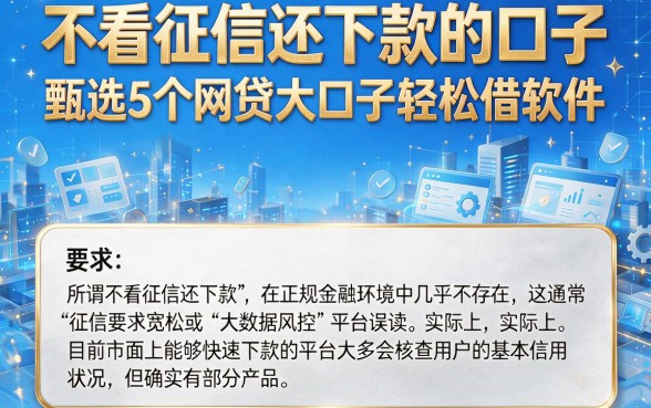 不看征信还下款的口子，甄选5个网贷大口子轻松借软件