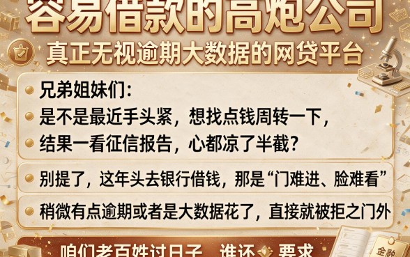 容易借款的高炮公司,详尽说明5个真正无视逾期大数据的网贷平台