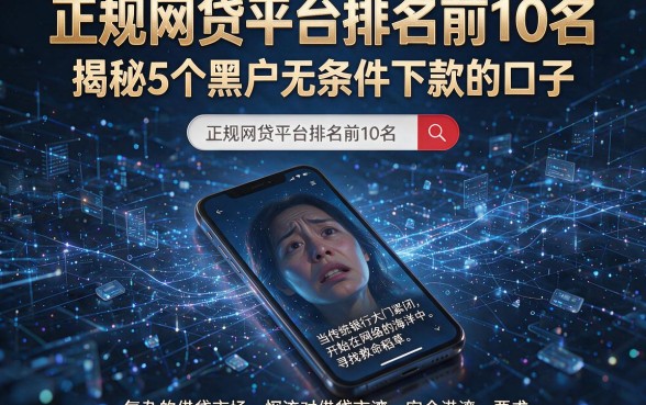 正规网贷平台排名前10名,揭秘5个黑户无条件下款的口子