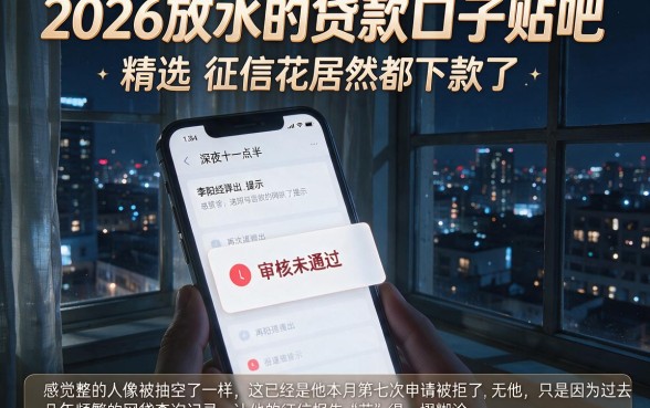 2026放水的贷款口子贴吧，精选五个征信花居然都下款了的平台