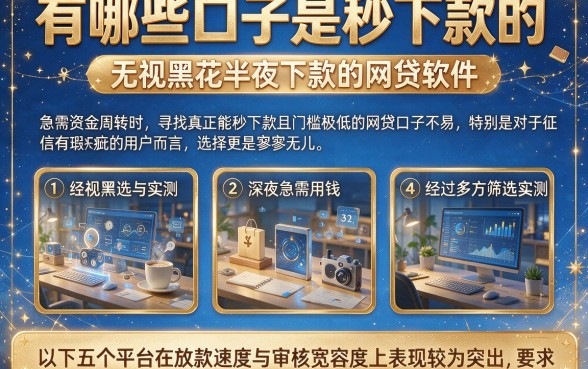 有哪些口子是秒下款的,详细阐述五个无视黑花半夜下款的网贷软件