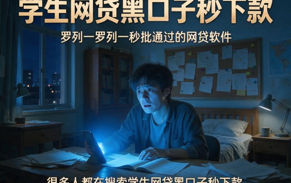 学生网贷黑口子秒下款,罗列五个秒批通过的网贷软件