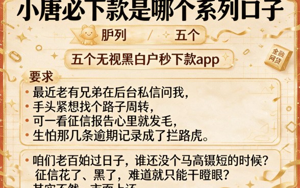 小唐必下款是哪个系列口子,胪列五个无视黑白户秒下款app