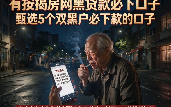 有按揭房网黑贷款必下口子,甄选5个双黑户必下款的口子