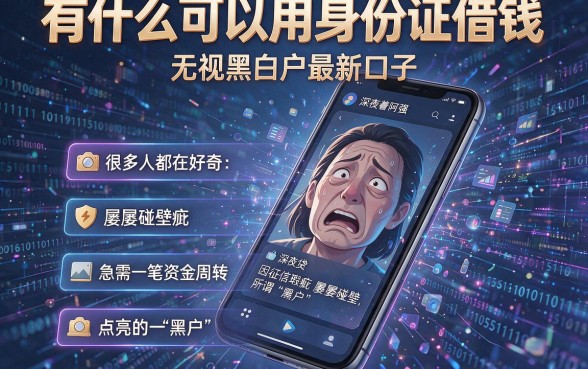 有什么可以用身份证借钱,概括五个无视黑白户最新口子