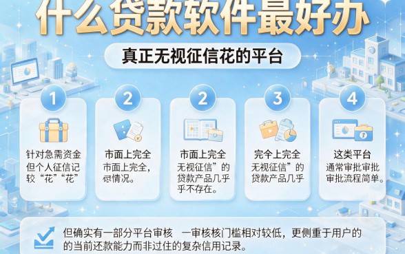 什么贷款软件最好办,归纳五个真正无视征信花的平台