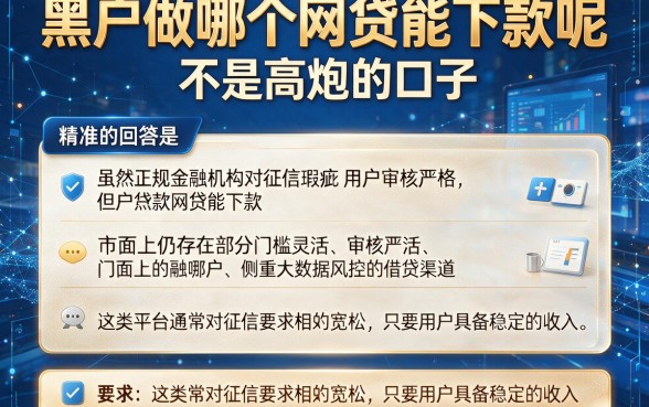 黑户做哪个网贷能下款呢,细致阐述五个黑白贷款不是高炮的口子