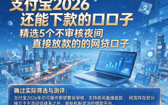 支付宝2026还能下款的口子,精选5个不审核夜间直接放款的网贷口子