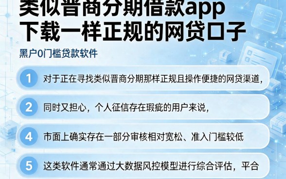 类似晋商分期借款app下载一样正规的网贷口子，条列五个黑户0门槛贷款软件