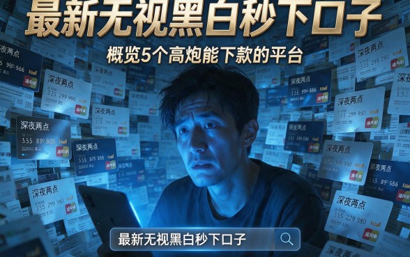 最新无视黑白秒下口子，概览5个高炮能下款的平台