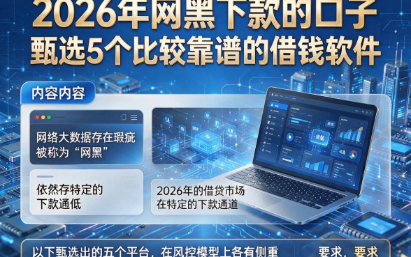 2026年网黑下款的口子,甄选5个比较靠谱的借钱软件