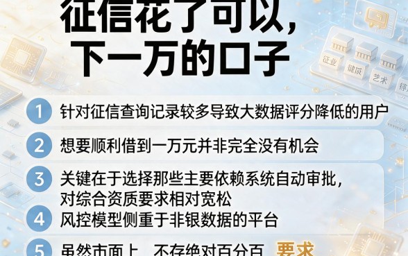 征信花了可以下一万的口子,条列5个必下的小额贷款口子