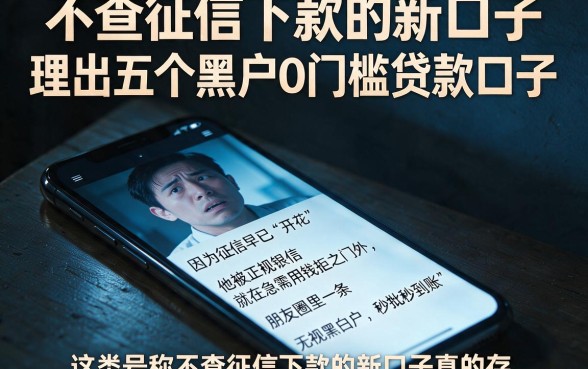 不查征信下款的新口子,理出五个黑户0门槛贷款口子
