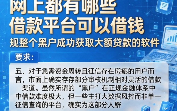 网上都有哪些借款平台可以借钱,规整五个黑户成功获取大额贷款的软件