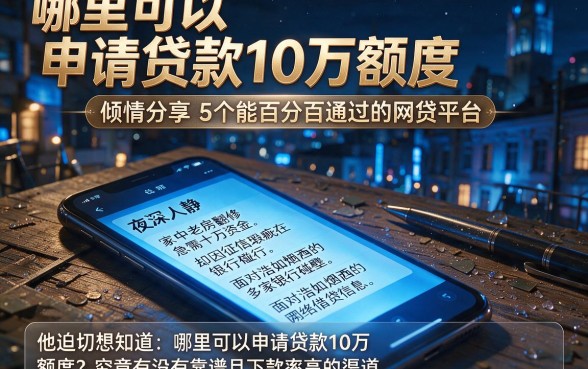 哪里可以申请贷款10万额度,倾情分享5个能百分百通过的网贷平台