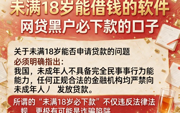 未满18岁能借钱的软件，归纳5个网贷黑户必下款的口子