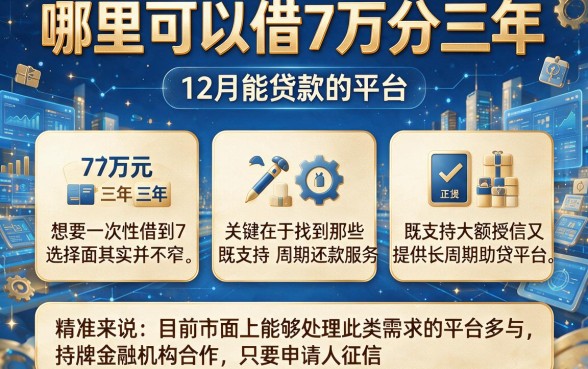 哪里可以借7万分三年,枚举五个12月能贷款的平台