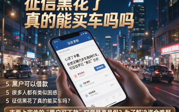征信黑花了真的能买车吗吗,汇总5个黑户可以借款的网贷app