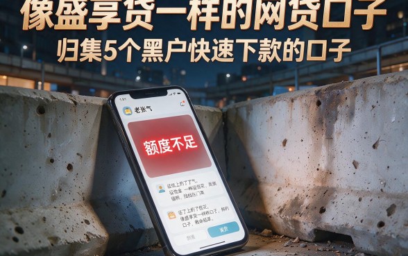 像盛享贷一样的网贷口子，归集5个黑户快速下款的口子