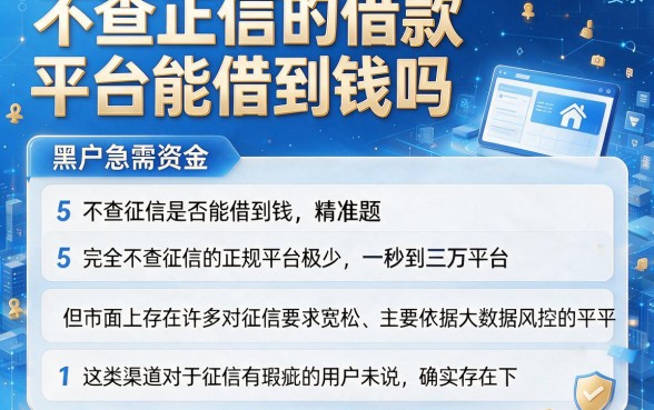 不查正信的借款平台能借到钱吗,详细阐述5个黑户急需三万秒到的的平台