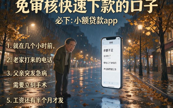 免审核快速下款的口子,条列5个必下的小额贷款app