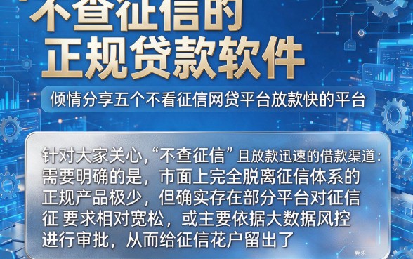 不查征信的正规贷款软件,倾情分享五个不看征信网贷平台放款快的平台