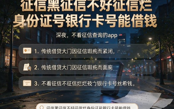 征信黑征信不好征信烂身份证号银行卡号能借钱,细致阐述五个不看征信查询的app