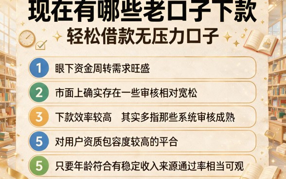 现在有哪些老口子下款,条列五个轻松借款无压力口子