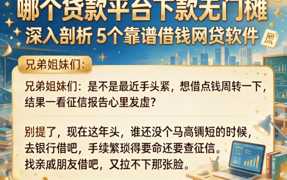 哪个贷款平台下款无门槛,深入剖析5个靠谱借钱网贷软件