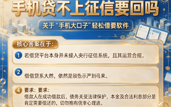 手机贷不上征信要回吗，归纳5个网贷大口子轻松借软件
