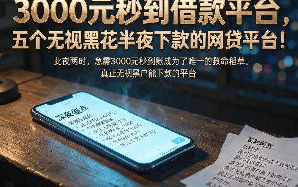 3000元秒到借款平台，梳理五个无视黑花半夜下款的网贷平台