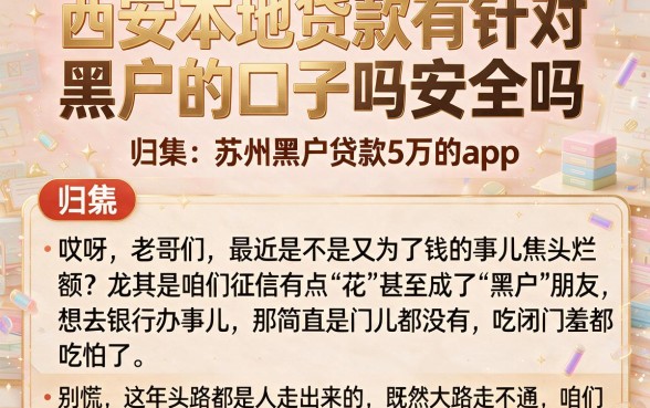 西安本地贷款有针对黑户的口子吗安全吗,归集五个苏州黑户贷款5万的app