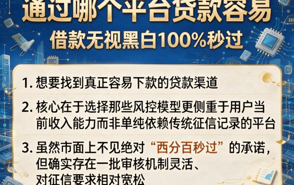 通过哪个平台贷款容易，详细阐述5个借款无视黑白100%秒过