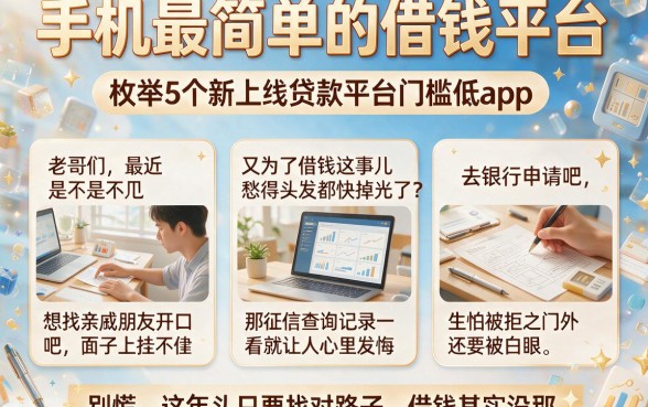手机最简单的借钱平台，枚举5个新上线贷款平台门槛低app