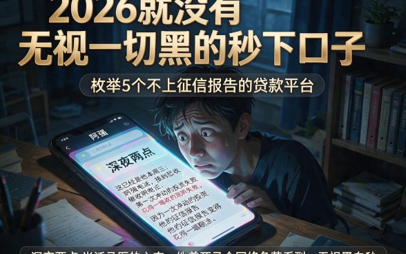 2026就没有无视一切黑的秒下口子,枚举5个不上征信报告的贷款平台