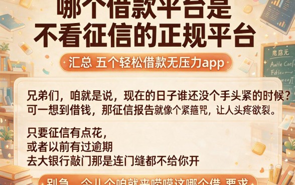 哪个借款平台是不看征信的正规平台,汇总五个轻松借款无压力app