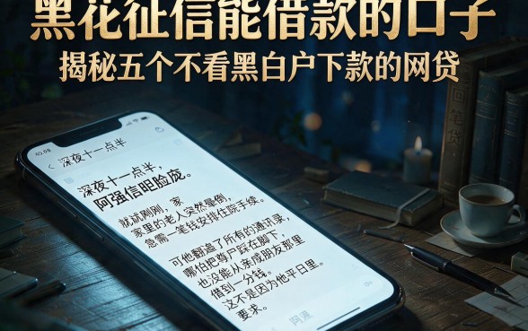黑花征信能借款的口子,揭秘五个不看黑白户下款的网贷