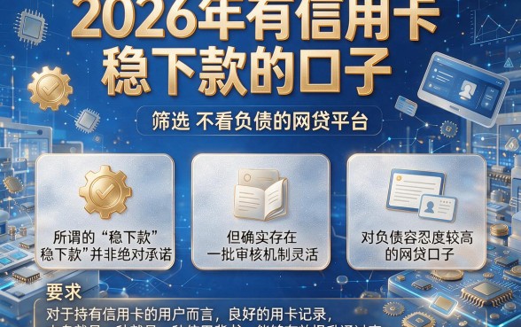 2026年有信用卡稳下款的口子,筛选五个不看负债的网贷平台
