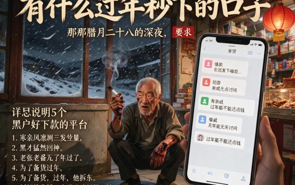 有什么过年秒下的口子,详尽说明5个黑户好下款的平台