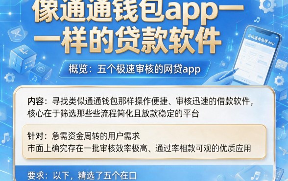 像通通钱包app一样的贷款软件，概览五个极速审核的网贷app
