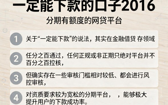 一定能下款的口子2016,条列五个分期有额度的网贷平台