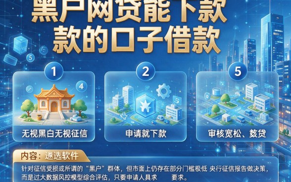 黑户网贷能下款的口子借款,遴选5个无视黑白无视征信申请就下款的软件