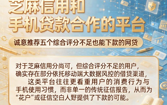 芝麻信用和手机贷款合作的平台,诚意推荐五个综合评分不足也能下款的网贷