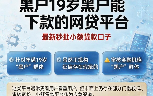 黑户19岁黑户能下款的网贷平台,罗列五个最新秒批小额贷款口子