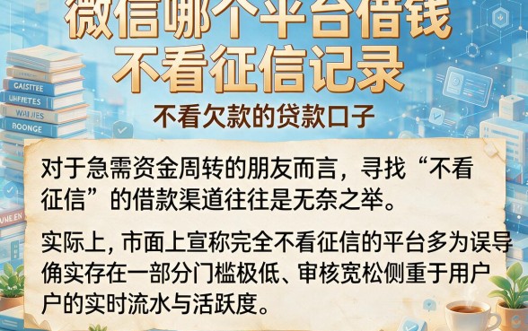 微信哪个平台借钱不看征信记录,概览五个不看欠款的贷款口子